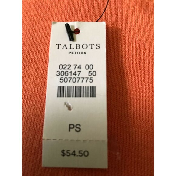 Talbots Petites Apricot Orange Sleeveless V-Neck Wide Camisole Top PS S NWT - Picture 5 of 5